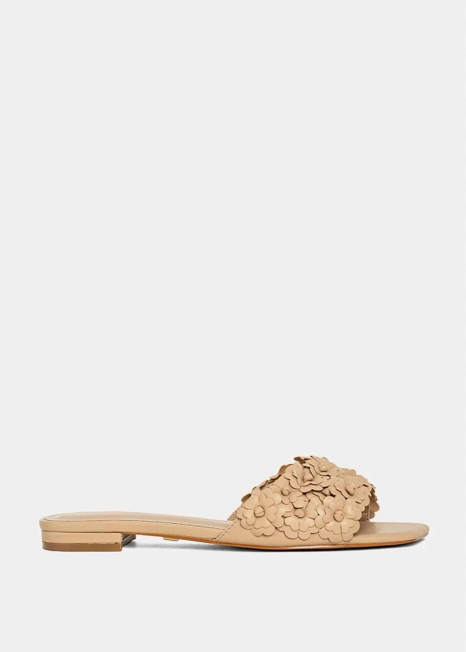 NEW SHU SHOP women's camellia slide sandal in nude